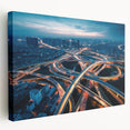 Stretched canvas artwork showcasing a serene landscape road design with vibrant colors and intricate details, perfect for enhancing home decor and artistic ambiance.