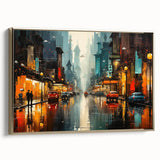 Framed canvas wall art showcasing a side view of a golden-hued landscape with winding roads, perfect for modern home decor. Ideal for adding elegance to living spaces.