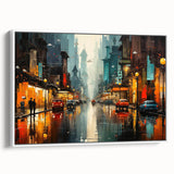 Framed canvas wall art featuring a serene landscape with winding roads, showcasing vibrant colors and detailed textures, perfect for modern home decor.