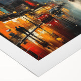 Rolled canvas artwork showcasing a serene landscape road design with vibrant colors, ideal for home decor. Packaged securely in a protective cardboard tube.