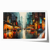 Rolled print showcasing a vibrant landscape road design with rich colors, perfect for home decor, featuring a smooth finish and packaged securely for delivery.