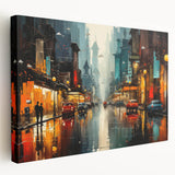 Stretched canvas wall art featuring a serene landscape with winding roads and vibrant greenery, perfect for home decor and enhancing interior aesthetics.