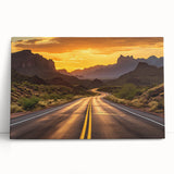Stretched canvas wall art showcasing a serene landscape road design, featuring vibrant colors and intricate details, perfect for enhancing modern home decor.