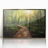 Framed acrylic wall art showcasing a scenic road design in gold tones, perfect for home decor. Ideal for enhancing modern interiors with a touch of elegance.