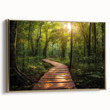 Framed canvas wall art showcasing a vibrant landscape road design with gold accents, perfect for modern home decor. Ideal for adding a touch of elegance to living spaces.