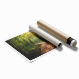 Rolled print showcasing a stunning landscape road design with vibrant colors and intricate details, perfect for enhancing home decor and artistic expression.