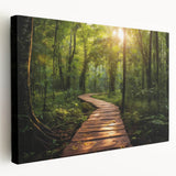 Stretched canvas wall art showcasing a scenic road landscape design, featuring vibrant colors and intricate details, perfect for home decor enhancement.