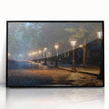 Framed acrylic wall art featuring a modern landscape design with a winding road, set against a black frame, ideal for contemporary home decor. Perfect for adding a serene touch to living spaces.