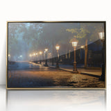 Framed acrylic wall art showcasing a serene landscape with winding roads and golden accents, perfect for adding elegance to home decor.