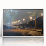 Framed acrylic wall art showcasing a scenic landscape road design, featuring vibrant colors and modern aesthetics, perfect for enhancing home decor.