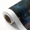 Rolled canvas showcasing a vibrant landscape road design with rich colors and intricate details, ideal for home decor, delivered securely in a protective tube.