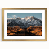 Framed wall art collection showcasing a captivating landscape with winding roads, featuring a gold mat, ideal for enhancing home decor aesthetics.