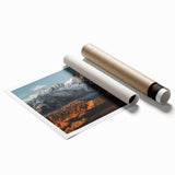 Rolled print showcasing a vibrant landscape road design featuring lush greenery and a clear sky, ideal for modern home decor. Packaged securely for safe delivery.
