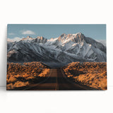 Stretched canvas wall art showcasing a vibrant landscape road design, featuring rich colors and intricate details, perfect for modern home decor.