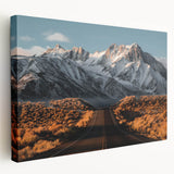 Stretched canvas wall art showcasing a serene landscape road design, featuring vibrant colors and intricate details, perfect for home decor enhancement.
