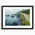 Framed black landscape road design wall art collection, featuring a modern aesthetic with a mat, perfect for enhancing home or office decor in a stylish way.