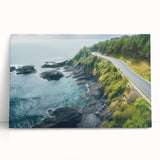 Stretched canvas wall art showcasing a serene landscape with winding roads, vibrant colors, and natural scenery, perfect for home decor and artistic enhancement.