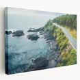 Stretched canvas artwork showcasing a scenic landscape road design with vibrant colors, perfect for home decor. Ideal for enhancing modern interior spaces.