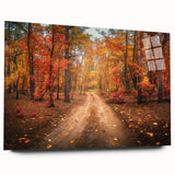 Acrylic wall art collection showcasing an abstract landscape with vibrant colors and intricate road designs, presented in a side view without pins for a sleek display. Ideal for modern home decor.
