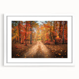 Framed wall art collection showcasing a scenic landscape with winding roads, presented in a sleek white mat and frame, enhancing modern home decor.