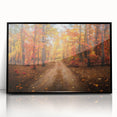Framed acrylic wall art showcasing a stunning landscape road design, featuring vibrant colors and a sleek black frame, perfect for modern home decor.