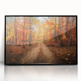 Framed acrylic wall art showcasing a stunning landscape road design, featuring vibrant colors and a sleek black frame, perfect for modern home decor.