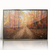 Framed acrylic wall art featuring a scenic landscape with winding roads and vibrant colors, elegantly displayed in a gold frame, perfect for home décor.