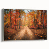 Framed canvas wall art showcasing a modern landscape design with a silver frame, highlighting winding roads and vibrant colors, perfect for contemporary decor.