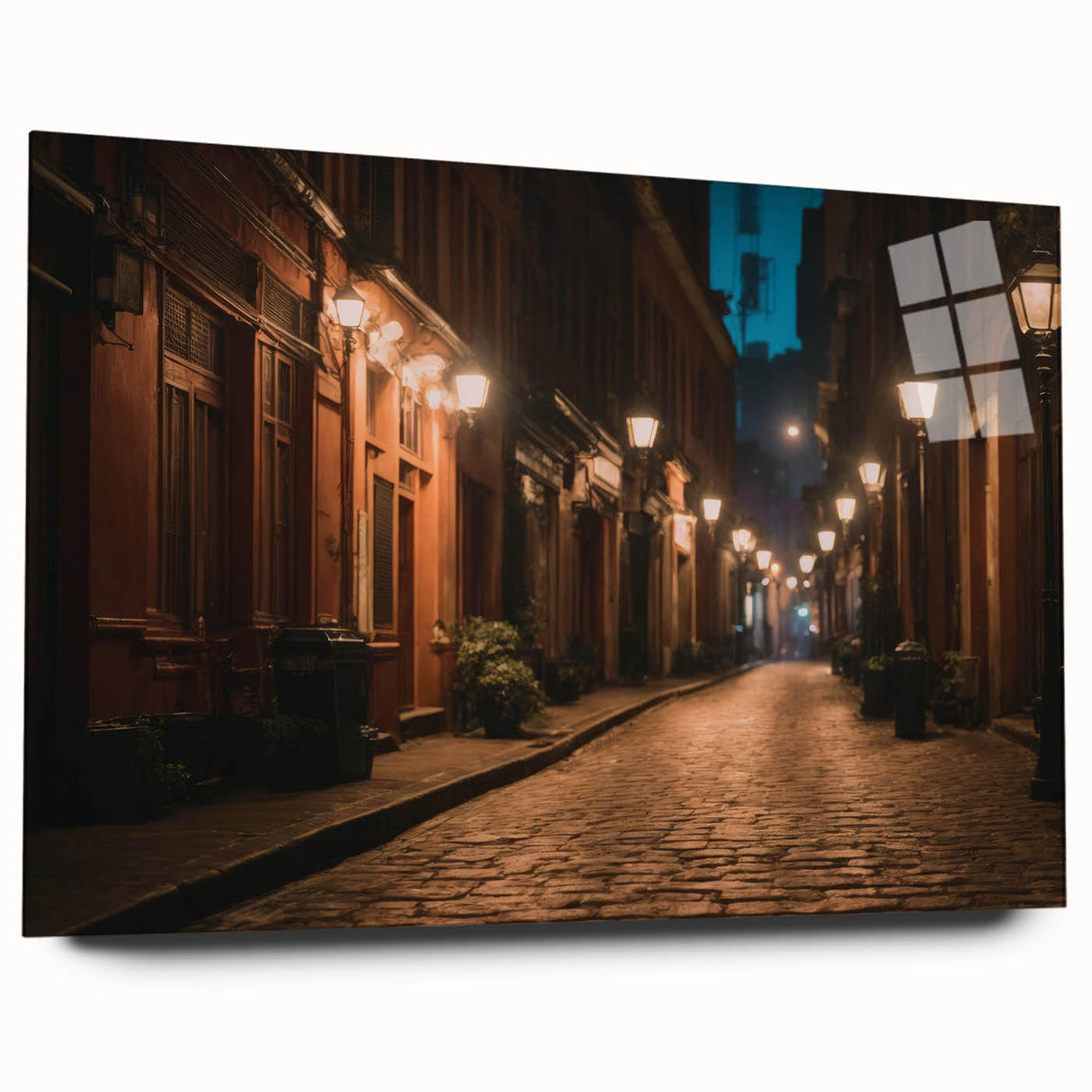 Acrylic glass wall art collection showcasing a vibrant landscape with winding roads, designed for modern interior decor. Perfect for adding depth and color to any space.