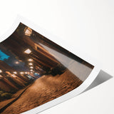 Rolled print of a scenic landscape depicting winding roads through lush greenery, perfect for home decor. Vibrant colors enhance its artistic appeal, ideal for nature lovers.