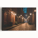 Stretched canvas wall art depicting a serene landscape with winding roads and lush greenery, perfect for enhancing home decor and creating a calming atmosphere.