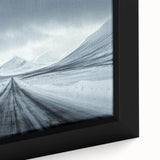 Framed canvas wall art showcasing a serene landscape road design, featuring vibrant colors and intricate details, perfect for enhancing home decor aesthetics.