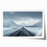 Rolled canvas art print showcasing a scenic landscape road design, featuring vibrant colors and intricate details, ideal for home décor or art collection.