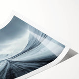 Rolled print of a serene landscape road design showcasing lush greenery and a winding path, perfect for home decor. Comes in a protective cardboard tube for safe shipping.