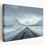 Stretched canvas wall art showcasing a serene landscape road design, featuring vibrant colors and intricate details, perfect for home decor. Ideal for adding a tranquil touch to interior spaces.