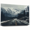 Acrylic glass wall art display showcasing a vibrant landscape road design, featuring rich colors and intricate details, perfect for modern interior decor. This collection emphasizes artistic expression and adds a stylish touch to any room.
