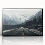 Framed wall art featuring a stunning landscape road design in black acrylic, showcasing vibrant colors and intricate details, perfect for home decor enhancement.