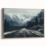 Golden-framed canvas wall art showcasing a serene landscape with winding roads, perfect for adding elegance to home decor, ideal for art enthusiasts.