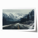 Stunning rolled print of a serene landscape road design, showcasing vibrant colors and intricate details, perfect for enhancing home decor aesthetics.