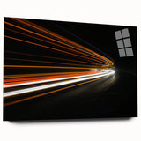 Acrylic glass wall art showcasing a vibrant landscape road design, featuring rich colors and intricate details, ideal for modern home decor.