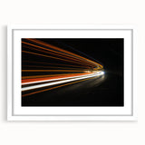 Framed landscape wall art featuring a serene road design, set in a white mat and modern frame, perfect for enhancing home decor with a touch of tranquility and elegance.