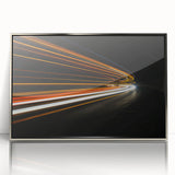 Framed wall art showcasing a serene landscape road design in silver-acrylic finish, perfect for modern home decor. Ideal for adding elegance to any space.