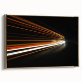 Framed canvas wall art showcasing a modern landscape design with winding roads and gold accents, adding elegance to any room decor. Perfect for contemporary aesthetics.