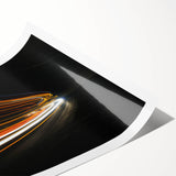 Vibrant rolled print showcasing a scenic landscape with winding roads and lush greenery, ideal for home decor or art collection, packaged securely in a cardboard tube.