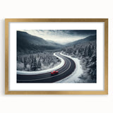 Framed wall art collection showcasing a scenic landscape design with a gold mat and elegant frame, perfect for home decor or office enhancement.