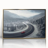 Framed acrylic wall art showcasing a stunning landscape road design with gold accents. Perfect for modern decor, adding elegance to any living space.