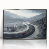 Framed acrylic wall art showcasing a modern silver landscape design featuring winding roads, perfect for contemporary home decor. Ideal for enhancing living spaces or offices.