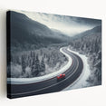 Stretched canvas wall art showcasing a serene landscape road design, featuring vibrant colors and intricate details, ideal for home decor or office spaces.