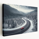 Stretched canvas wall art showcasing a serene landscape road design, featuring vibrant colors and intricate details, ideal for home decor or office spaces.