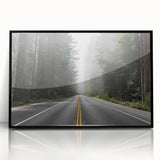 Framed black acrylic wall art showcasing a serene landscape with winding roads, perfect for modern home decor. Ideal for adding elegance to any living space.